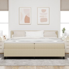 vidaXL Κρεβάτι Box Spring με Στρώμα & LED Φως Πράσινο Γκρι 200x200 cm από Ύφασμα Κόρντουροϊ