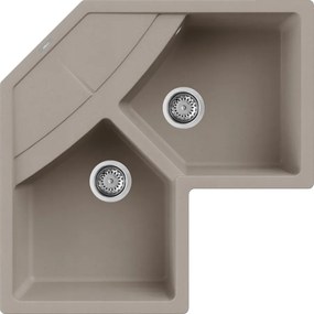 Elleci Unico Corner - Γωνιακός Νεροχύτης Κουζίνας 83x83 - Tortora
