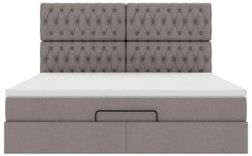 vidaXL Οθωμανικό κρεβάτι με στρώμα Taupe 180x200cm ύφασμα