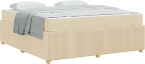 vidaXL Σκελετός Κρεβατιού με στρώμα Κρεμ 180 x 200 cm ύφασμα