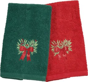 Χριστουγεννιάτικες Πετσέτες (Σετ 2τμχ) Das Home Christmas 0908 Green