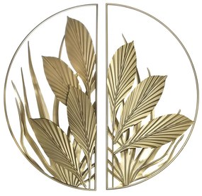 Διακόσμηση τοίχων DKD Home Decor Χρυσό Τροπικό Φύλλο φυτού 80 x 2 x 80 cm