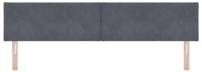 vidaXL LED Κεφαλάρι με φώτα λωρίδας LED Σκούρο γκρι 200 cm Βελούδο