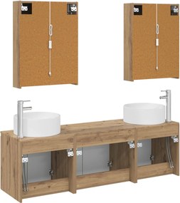 vidaXL Σετ Ντουλαπιών Μπάνιου 5 pcs Artisan Δρυς Επεξεργασμένο Ξύλο