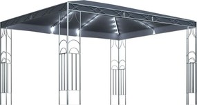 vidaXL Κιόσκι με Φωτάκια LED Ανθρακί 400 x 300 εκ.