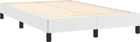 vidaXL Κρεβάτι Boxspring με Στρώμα Λευκό 120x190εκ.από Συνθετικό Δέρμα