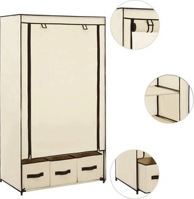 vidaXL Ντουλάπα Κρεμ 87x49x159 εκ. Ύφασμα