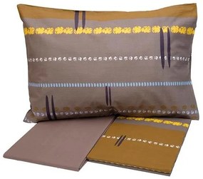 Σετ Σεντόνια Cotton Feelings εμπριμέ 2021 Brown Μονό (160x260)