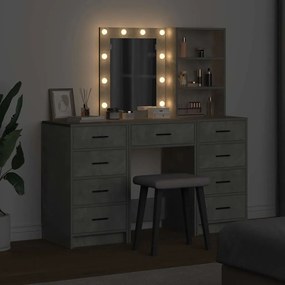 vidaXL Τραπέζι περιποίησης με συρτάρι 3 pcs Γκρι 40 x 41 x 135 εκ.