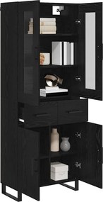 vidaXL Highboard 2 pcs Μαύρη Οξυά 69,5 x 34 x 180 εκ.