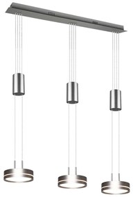 Φωτιστικό Οροφής - Ράγα Franklin 326510307 3x9W Led 85X14cm Nickel Mat Trio Lighting Aluminium