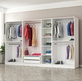 Επταφυλλη Ντουλαπα Λευκο/Μαυρο KALEO 52x270x210