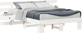vidaXL Σκελετός Κρεβατιού Λευκό 120 x 190 cm Στερεά ξυλεία πεύκου
