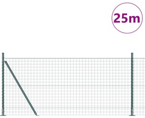 vidaXL Euro Fence με 13 Φλαγκερ Στήλες 1x25 μ Γαλβανισμένος Χάλυβας