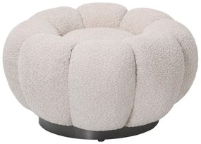 Σκαμπό Nester pakoworld μπουκλέ ύφασμα σε μπεζ απόχρωση Φ60x31εκ