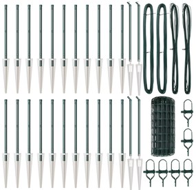 vidaXL Euro Fence με 13 Στηρίγματα 0.6x50 μ Γαλβανισμένος Χάλυβας Πράσινος