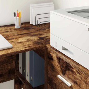 vidaXL Γωνιακό γραφείο με συρτάρι Καπνιστό Δρύς 102 x 50 x 75 εκ