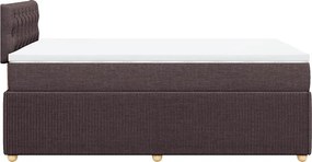 vidaXL Κρεβάτι Boxspring με Στρώμα Σκούρο Καφέ 120x190 εκ Υφασμάτινο