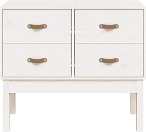 vidaXL Ντουλάπι Κονσόλα Λευκό 90 x 40 x 78 εκ. από Μασίφ Ξύλο Πεύκου