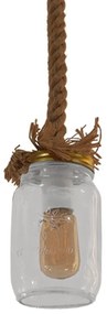 Φωτιστικό Οροφής Jam 01128 Beige GloboStar Σχοινί,Γυαλί