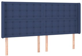vidaXL Κρεβάτι Boxspring με Στρώμα &amp; LED Μπλε 160x200 εκ. Υφασμάτινο