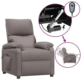 vidaXL Πολυθρόνα Ανακλινόμενη Ηλεκτρική Taupe Υφασμάτινη