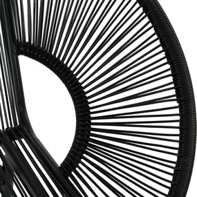 Πολυθρόνα Relax Πολυθρόνα σε στυλ Boho, 132 εκ. x 72 εκ. x 83 εκ., Μαύρο