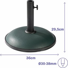Βάση ομπρέλας Marbueno Πράσινο 36 x 29 x 36 cm Στρογγυλή