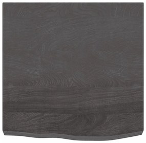 Πάγκος Μπάνιου Σκούρο Καφέ 60x60x(2-6) εκ. Επεξεργ. Μασίφ Ξύλο - Γκρι