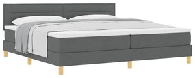 vidaXL Κρεβάτι box spring με στρώμα Σκούρο γκρι 200 x 200 cm ύφασμα