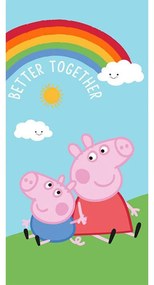 Πετσέτα Παιδική Βελουτέ Peppa 13 Multi Viopros Body 70x140cm 100% Cotton