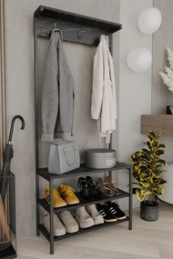 Stewehome Μοντέρνα κρεμάστρα ρούχων με ράφια και μεταλλικό σώμα 72x172x172 cm