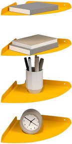 vidaXL Floating Ράφι Γωνίας 4 τμχ. Χαμομηλί κίτρινο 24 x 24 x 2 εκ