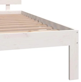 vidaXL Πλαίσιο Κρεβατιού Λευκό 150 x 200 εκ. Μασίφ Ξύλο King Size