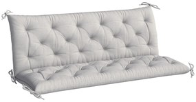 Outsunny Μαξιλάρι Παγκακι 3 Θέσεων 150x98x8 εκ. Μαξιλάρι Παγκακιού με Δέστρες, Μαξιλάρι Εξωτερικού Χώρου για Έπιπλα Κήπου Κούνιας, Ανοιχτό Γκρι