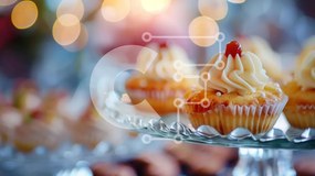Intra Συλλεκτικό Ξύλινο Παζλ Plywood 4mm - Διάφορα cupcakes και επιδόρπια σε γυάλινο πιάτο Σε Ξύλινο Κουτί - Διαστάσεις: 10x10 cm – 25 κομμάτια