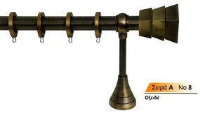 Kουρτινόξυλο Import Φ25 Σειρά A No.8 Οξυντέ μονό-240cm