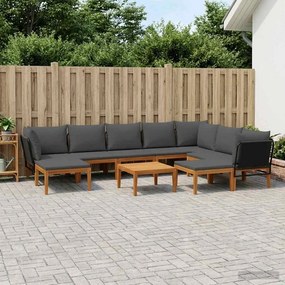 vidaXL 11 τμχ. Στερεό Acacia Ξύλο &amp; Σχοινί Φυσικό