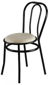 Καρέκλα &quot;WIEN&quot; από μέταλλο/τεχνόδερμα σε μαύρο/λευκό χρώμα 39x85