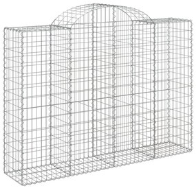 Συρματοκιβώτια Τοξωτά 13 τεμ. 200x50x140/160 εκ. Γαλβαν. Ατσάλι - Ασήμι