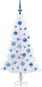 vidaXL Τεχνητό Χριστουγεννιάτικο Δέντρο Λευκό 120 cm PVC και Χάλυβας