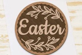 Σετ των 2 Intra απο ξύλο plywood  Χρώμα wenge 3mm-4mm πάχος - Πασχαλινό πάνελ Διακοσμητικό κοπής με λέιζερ Δίασταση 5x5 cm INTRAFABR-100126479