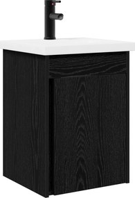 vidaXL Μονάδα μπάνιου με βρύση Μαύρη Δρυς 42 x 40 x 74,5 εκ