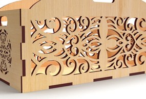 Σετ των 2 Intra απο ξύλο plywood 3mm-4mm πάχος - Διακοσμητικό κουτί δώρου Δίσκος κοπής με λέιζερ Δίασταση 15x15 cm INTRAFABR-83152312