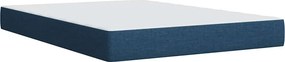 vidaXL Κρεβάτι Boxspring με Στρώμα Μπλε 140x190 εκ. Υφασμάτινο