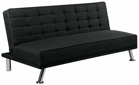Καναπές κρεβάτι Mesa 186, Λειτουργία ύπνου, Μαύρο, 176x82x80cm, Πόδια: Μέταλλο