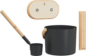 vidaXL Σετ Αξεσουάρ Σαουνάς 4 pcs Μαύρο
