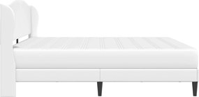 vidaXL Σκελετός Κρεβατιού με κεφαλάρι Λευκό 180 x 200 cm Τεχνητό Δέρμα