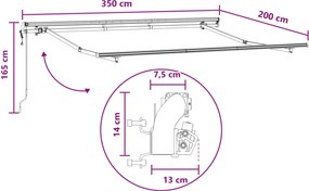 vidaXL Σκηνίτσα Αναδιπλούμενη Taupe 3,5 x 2 m ύφασμα