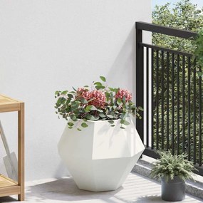 vidaXL Γλάστρα 2 τμχ. Λευκό 50 x 50 x 40 cm Ατσάλι
